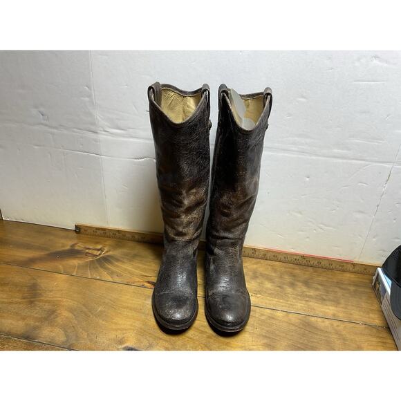 Frye Melissa Button Boots Size 7 B Glazed Distressed Leather Style 77164 - Picture 4 of 13